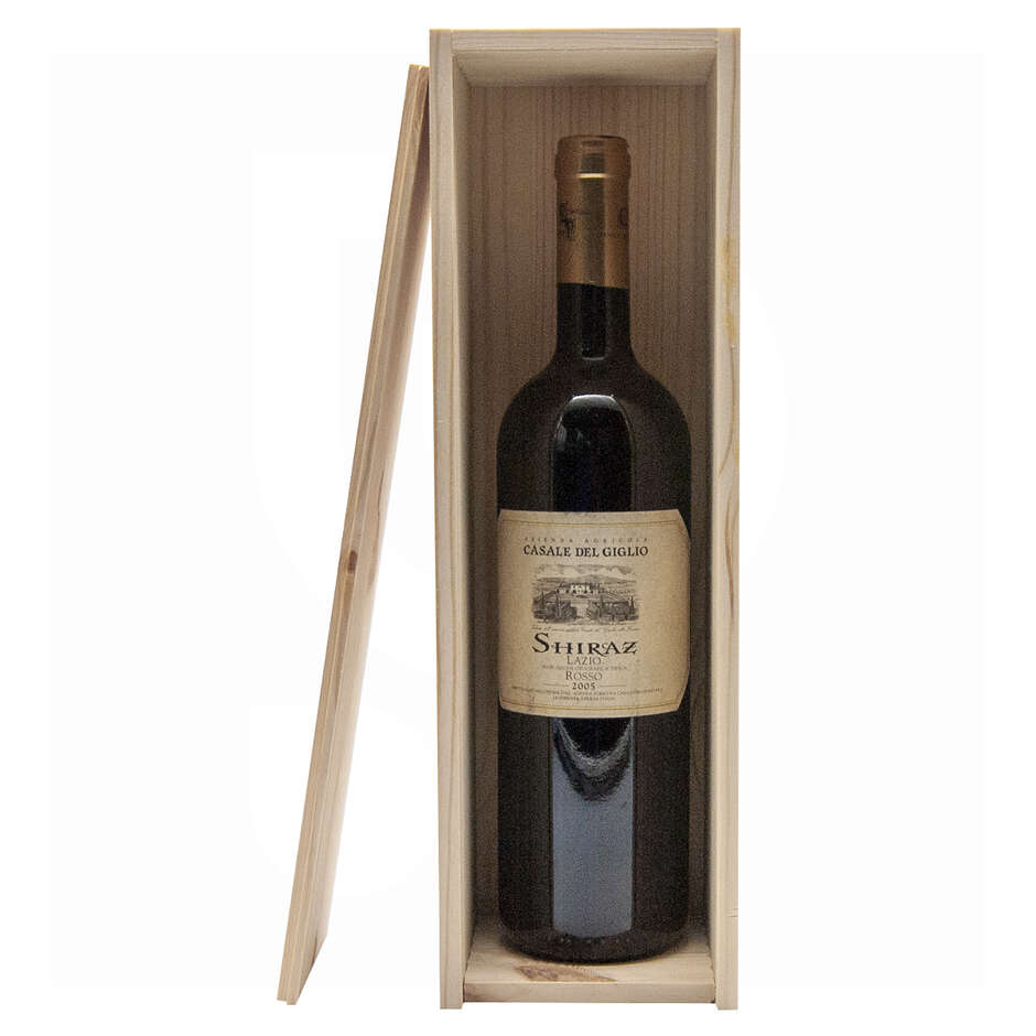 Boîte en bois pour bouteille 1 place avec couvercle coulissant (1 pièce)