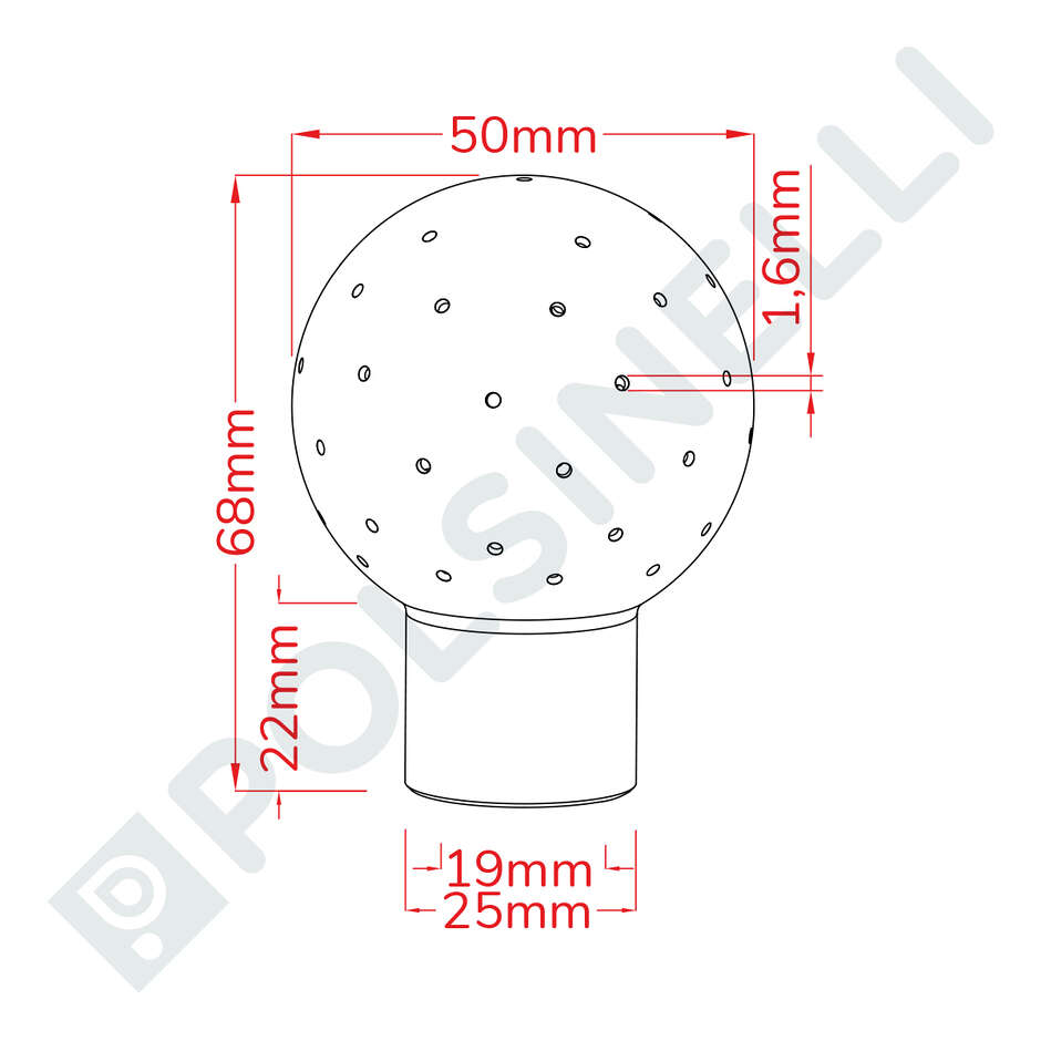 Bola de limpieza Inox ø 50 perforada 