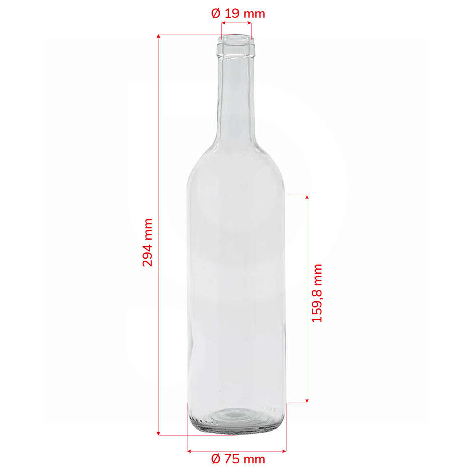 Bordeaux Flasche 750 ml hw (St. 20)