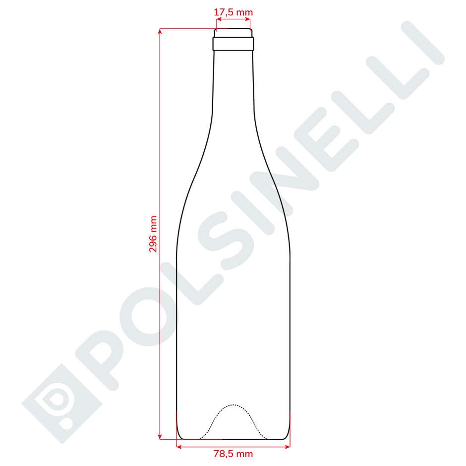 Borgognotta bouteille 750 ml uvag (12 pièces)