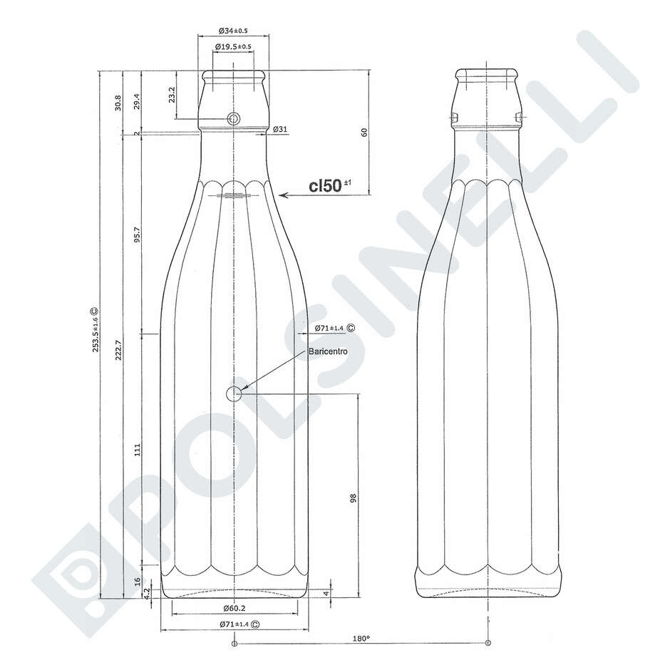 Botella Costolata 500 ml (unid. 30)