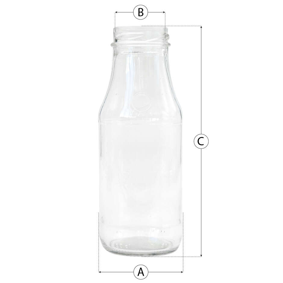 Botella de jugo de fruta plus de 200 ml con tapón (35 piezas)