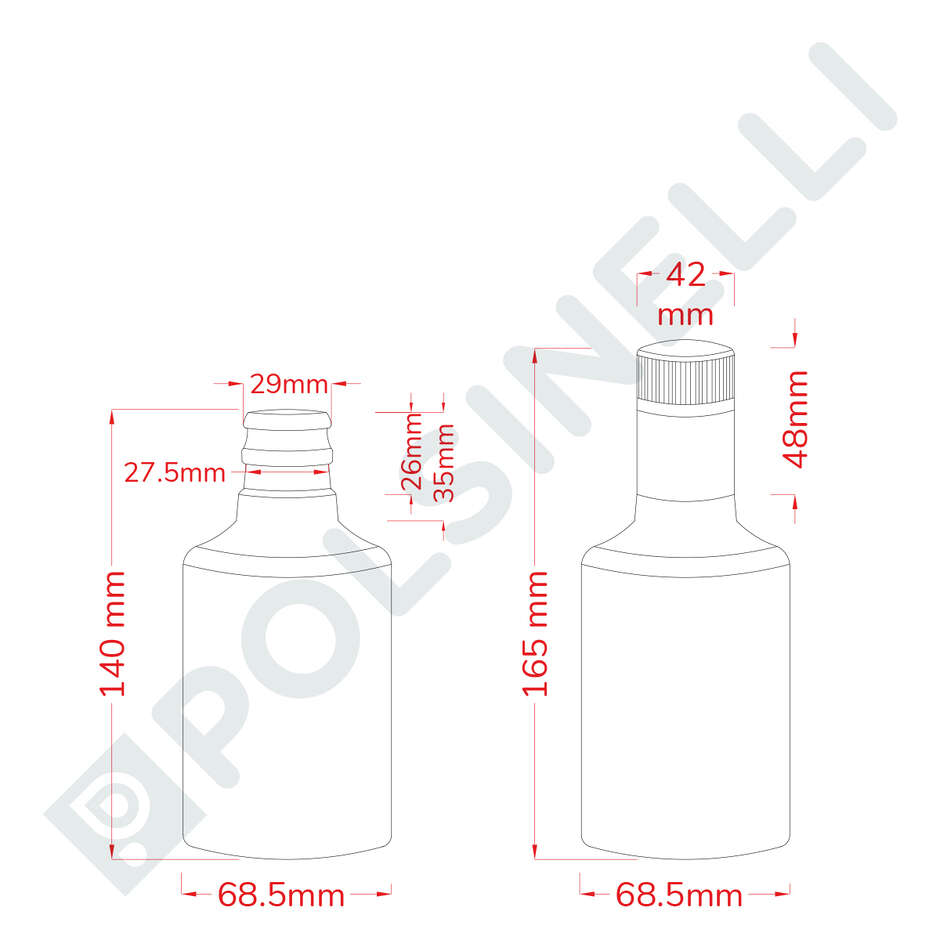 Botella Demolio 250 ml con tapones Guala no recargables (unid. 24)