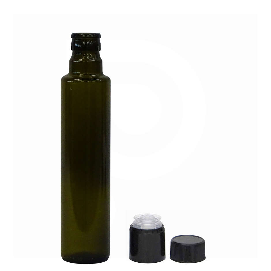Botella Dorica 250 ml Verde con tapones Guala no recargables (unid. 30)