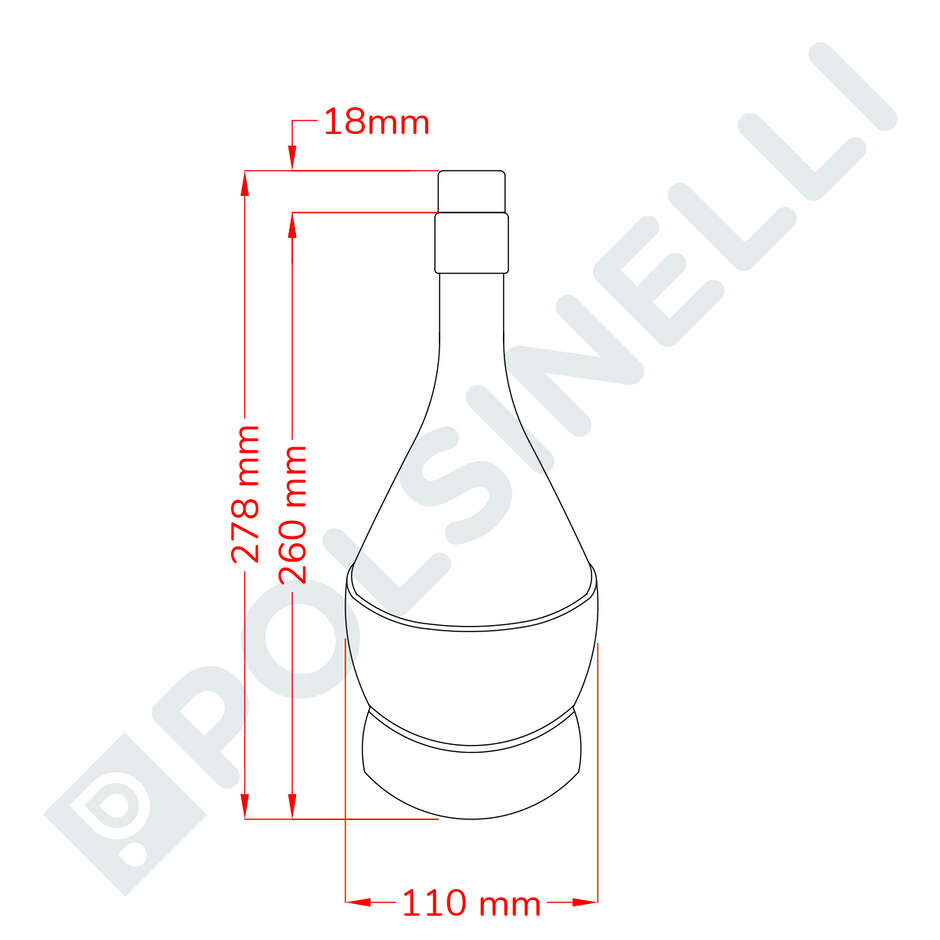 Botella Fiasco 750 ml con paja y tapón (18 pc)