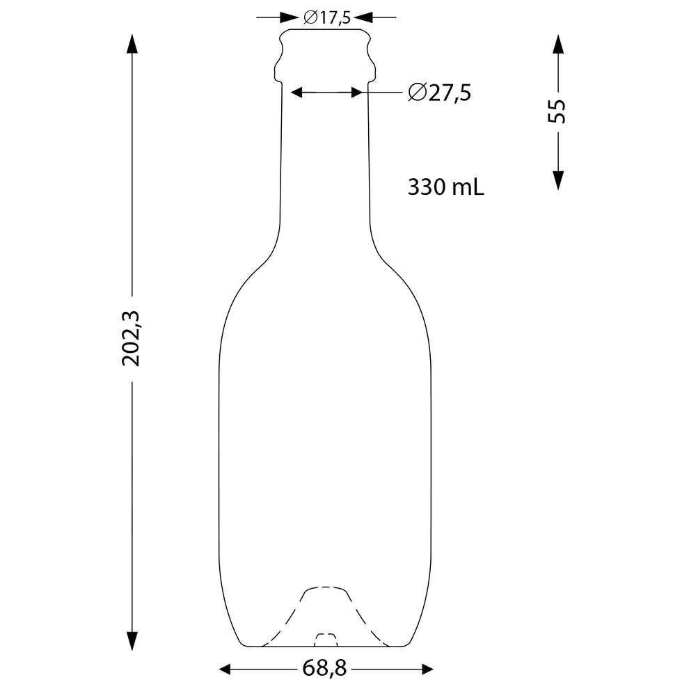 Botella para cerveza de 33 cL Malt (19 PC)