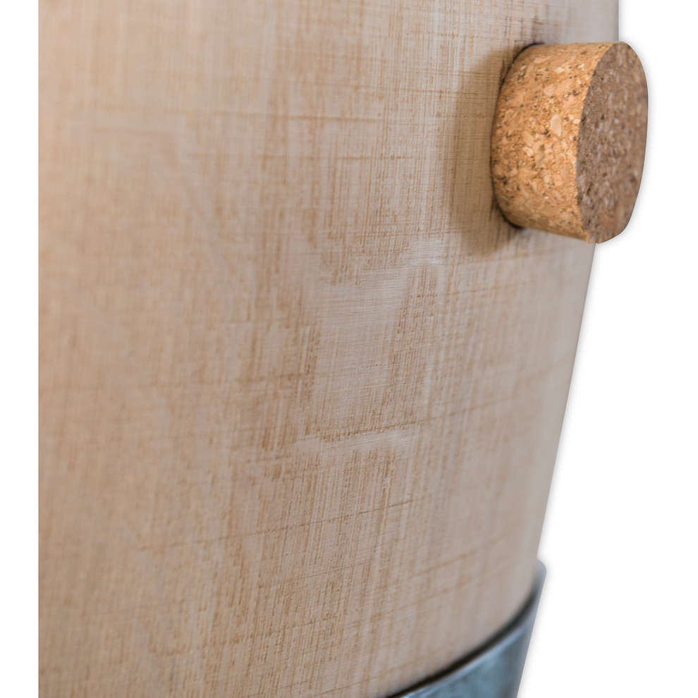 Botte in rovere con portella inox  225 L rigenerata