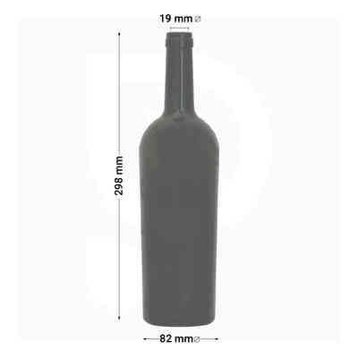 Bottiglia vetro scuro per spumante birra prosecco capacità 750 ml.