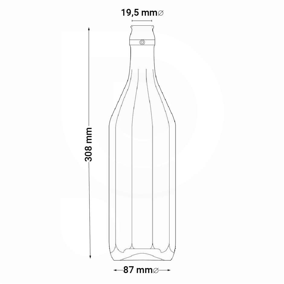 Bottiglia Costolata 1 L (20 pezzi)