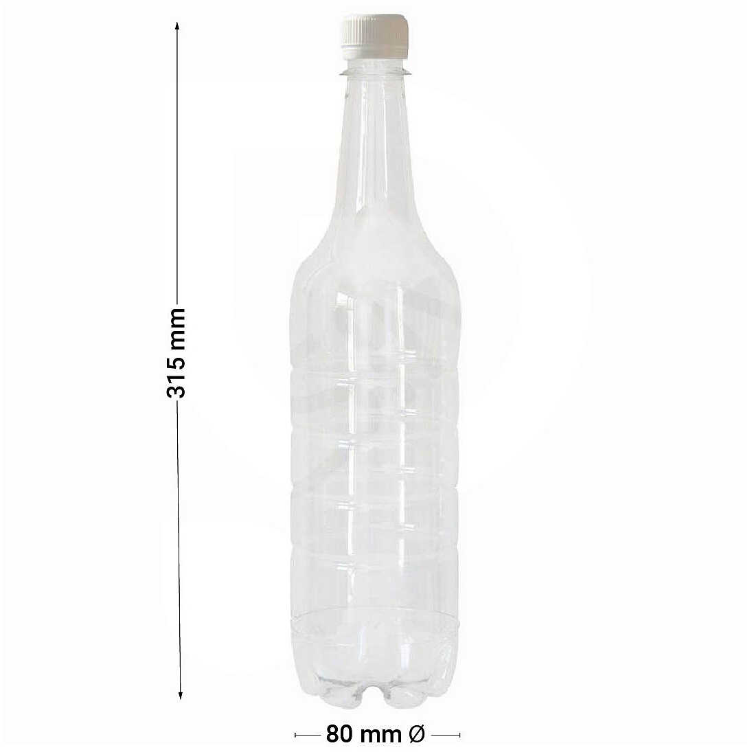 Bottiglia PET bordolese Plus 1 L con tappo (195 pezzi)