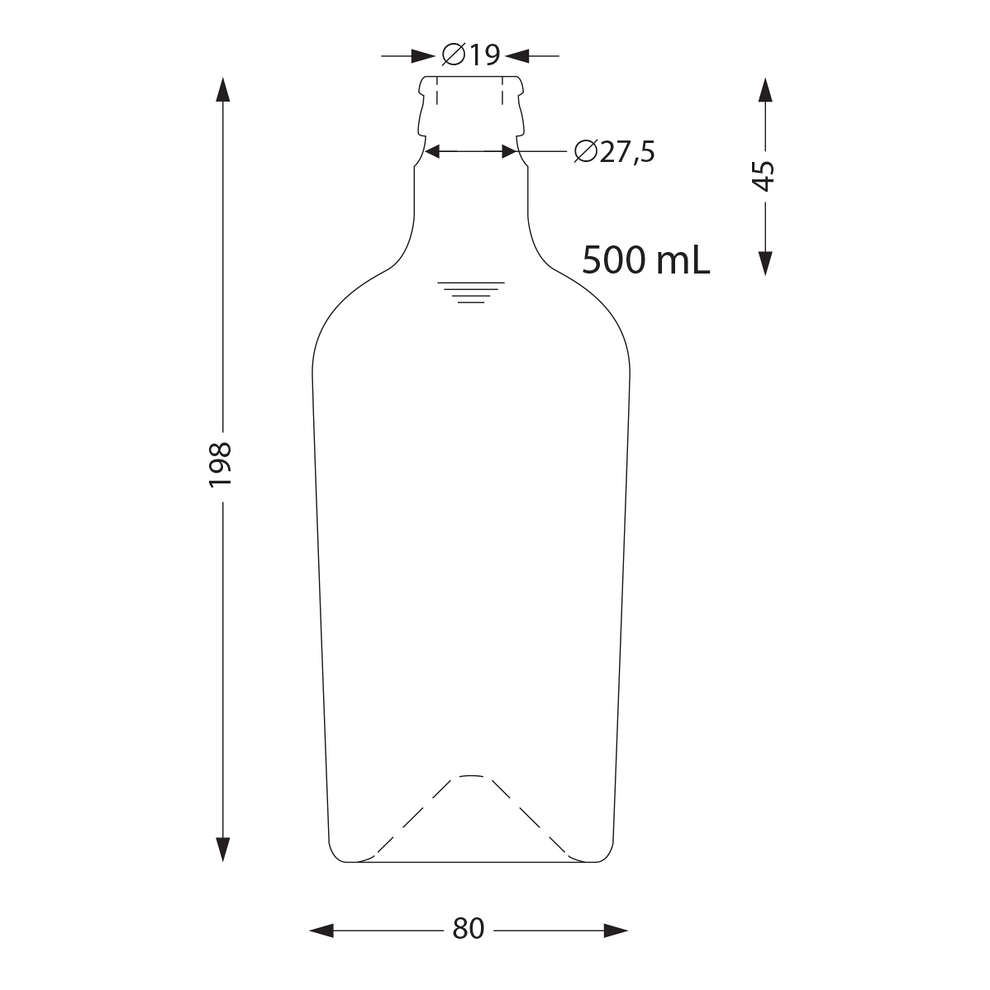 Bottle Reginolio 500 ml with not refillable cap Guala(15 pieces)