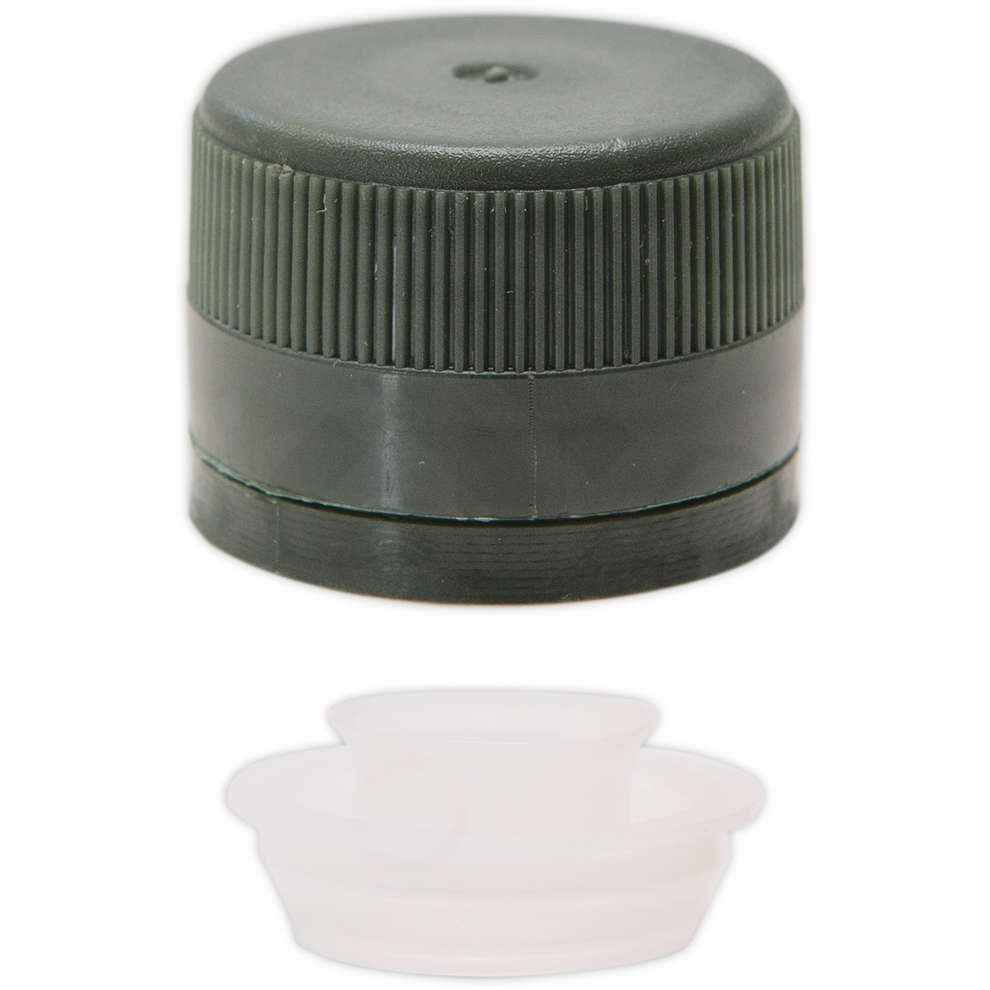Bouchon à vis en plastique avec verseur vert ⌀31,5 (100 pcs)
