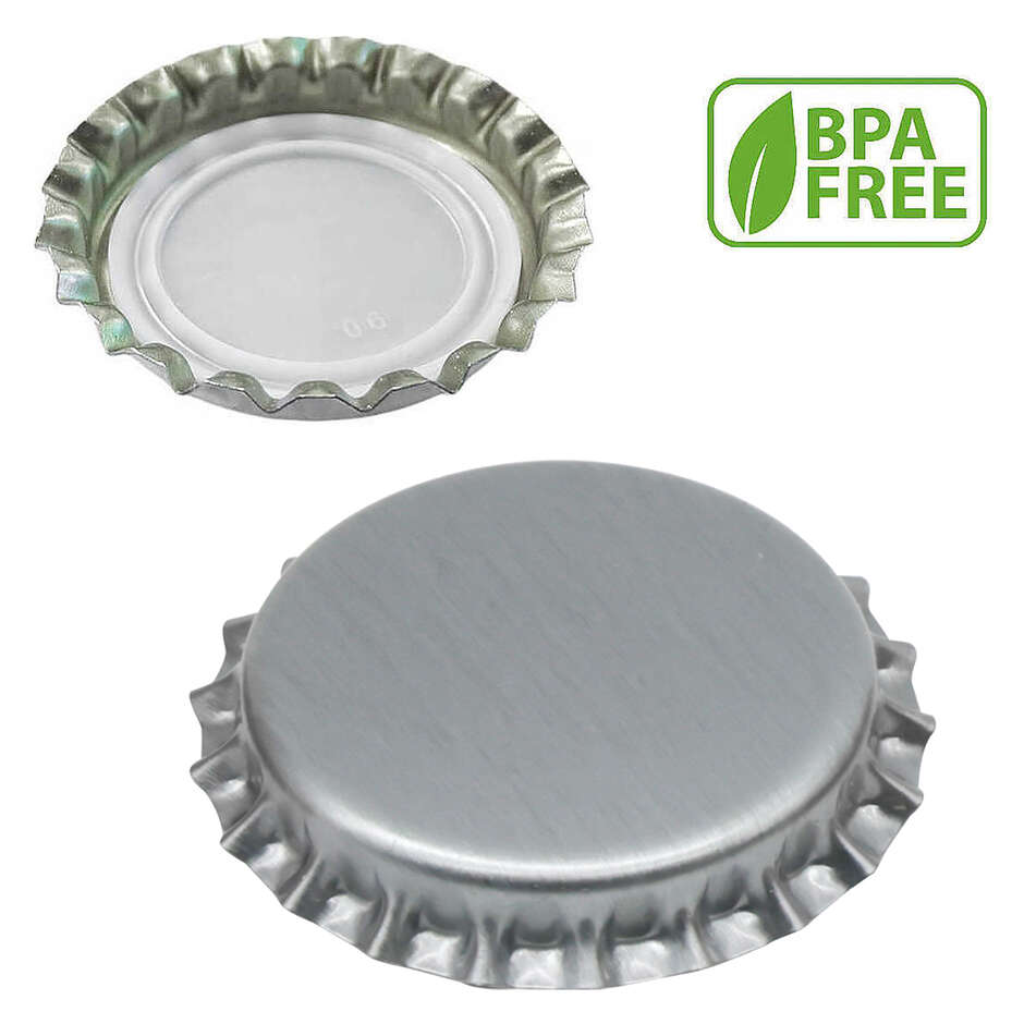 Bouchon couronne argent ⌀26 BPA free (200 pièces)