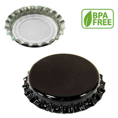 Bouchon couronne noir ⌀26 BPA free (10000 pièces)