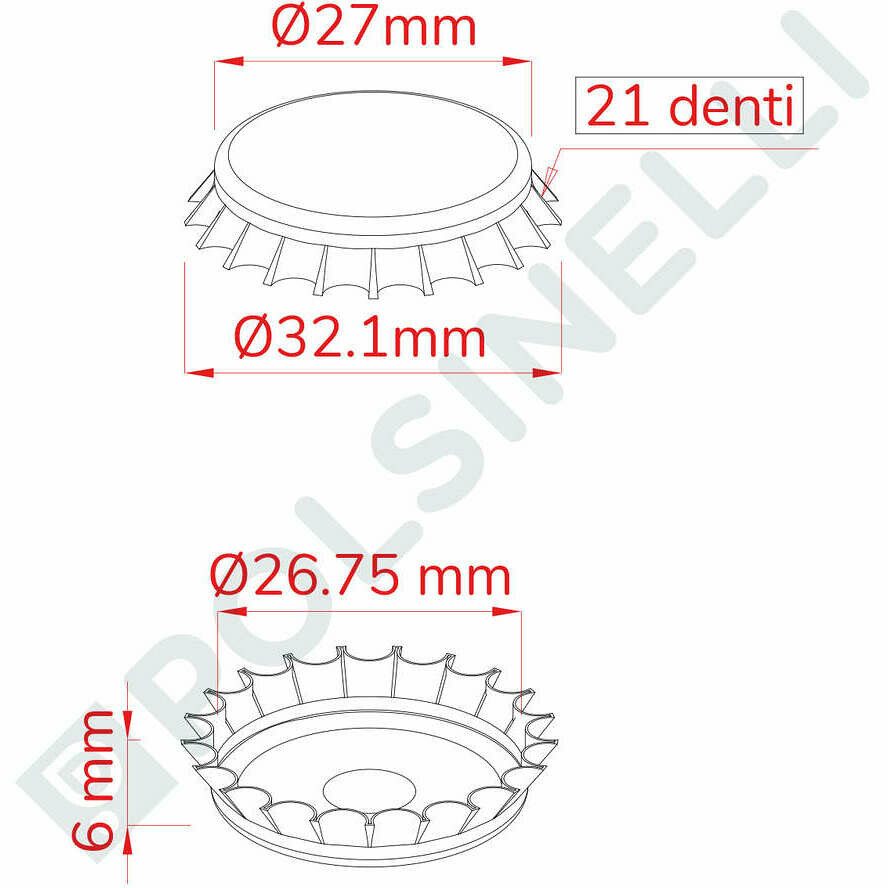 Bouchon couronne "tomate" ⌀26 (8000 pcs)