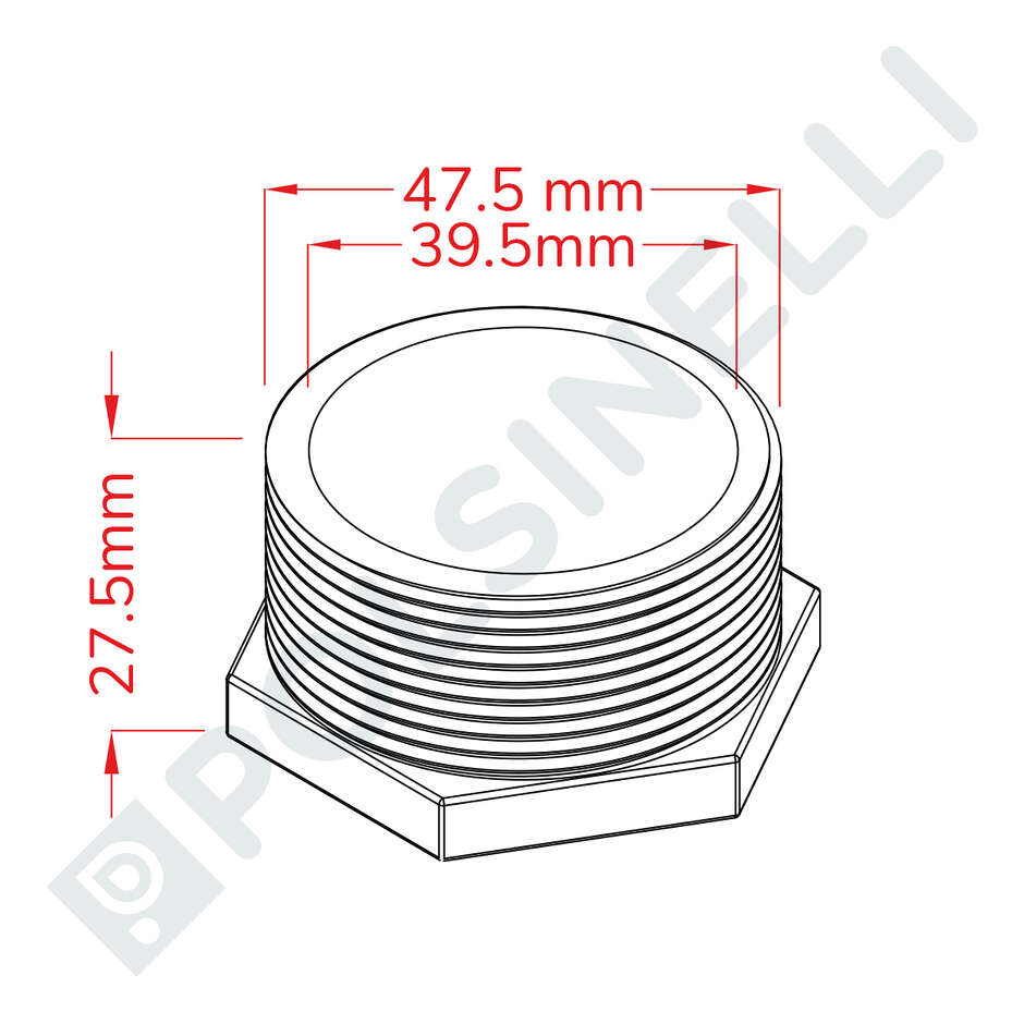 Bouchon mâle inox 1" 1/2