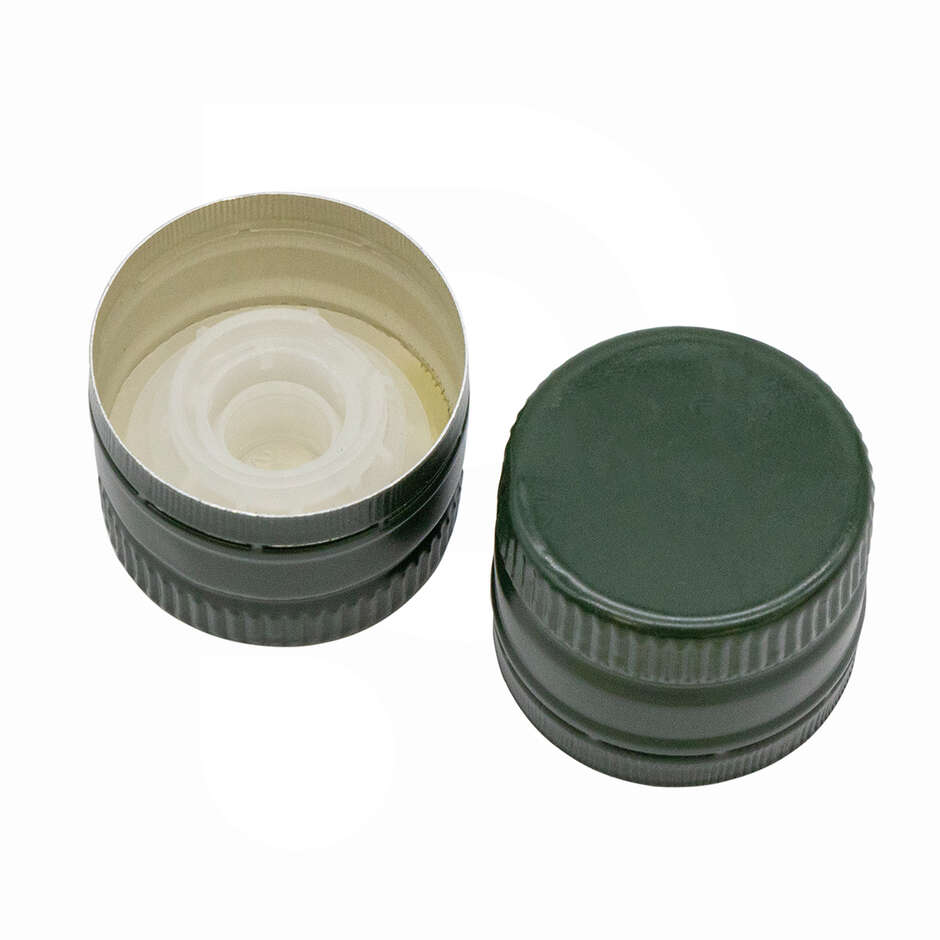 Bouchon à vis non fileté vert avec verseur ø 31,5 (100 Pcs)