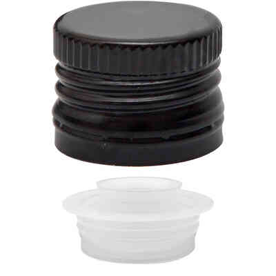 Bouchon à vis pré-fileté avec verseur noir ⌀31,5 (100 pcs)
