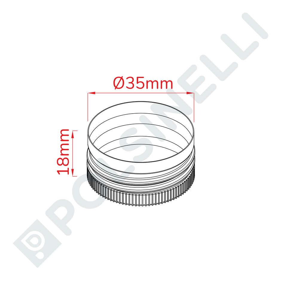 Bouchon à vis pré-fileté doré ⌀35 (100 pcs)