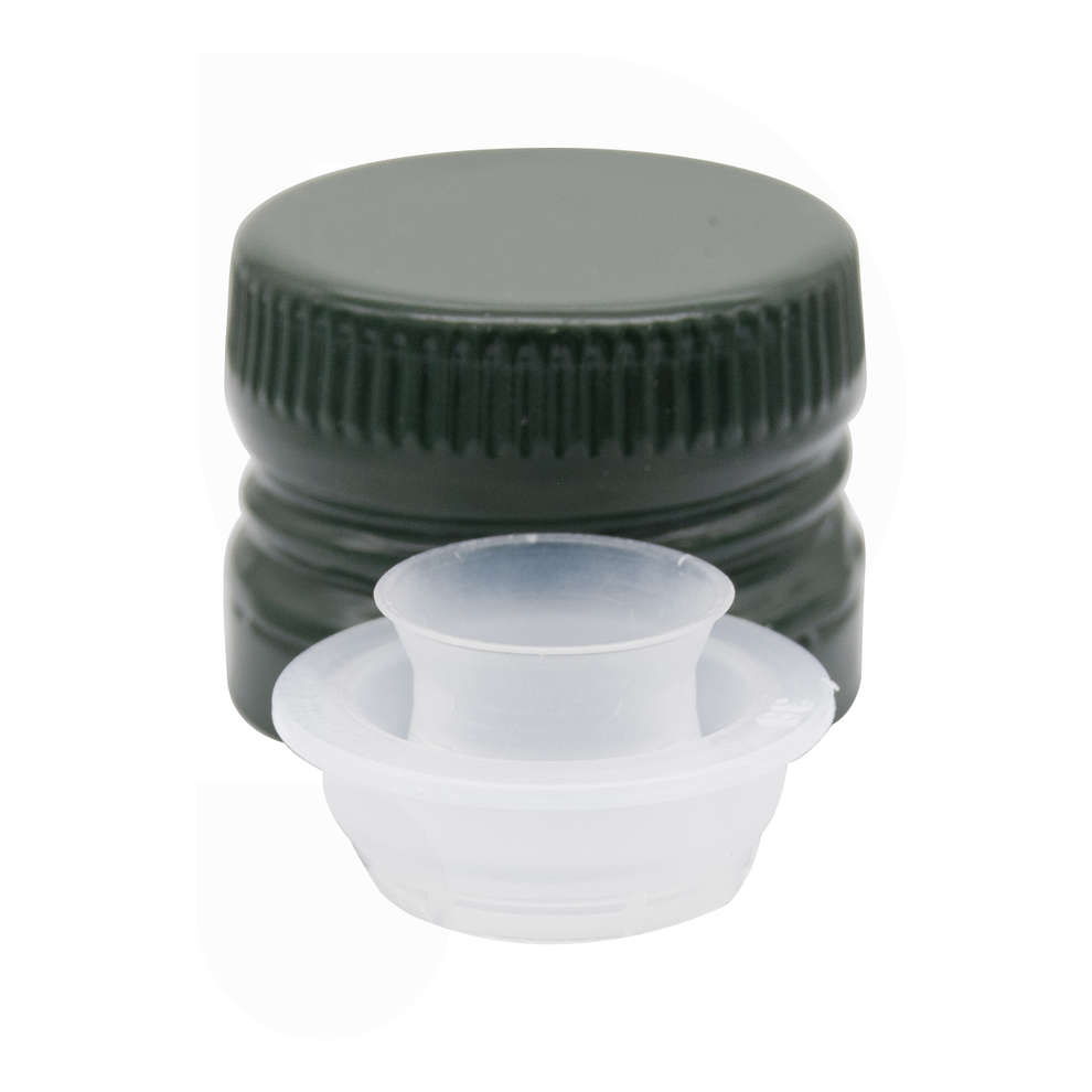 Bouchon à vis pré-fileté vert avec verseur détachable ⌀31,5 (100 pcs)