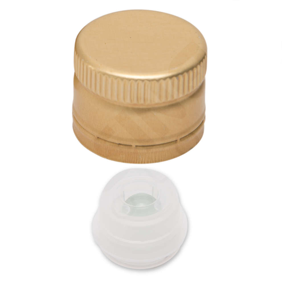 Lot De 100 Bouchons Filetés En Aluminium - 24 Mm, Bord Roulé, Avec Joint - Pour Bouteilles En Verre Borosilicate