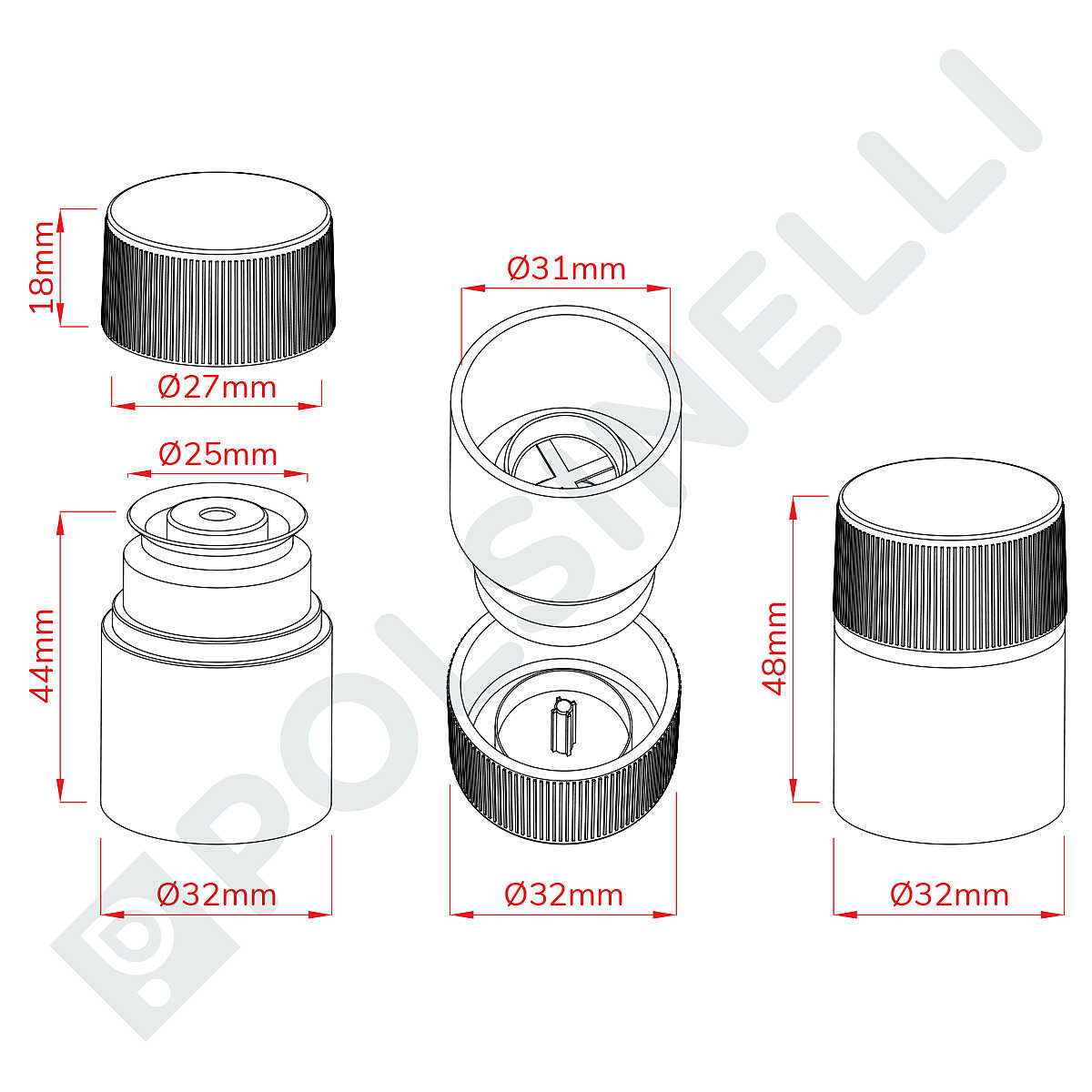 Cilio 205091 Bouchon Décanteur Noir, Acier Inoxydable, 8 X 4 X 9,5 Cm