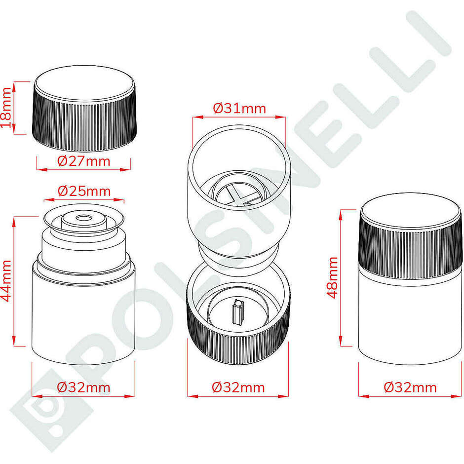 Bouchons non rechargeables vert Dop Guala (50 pcs)