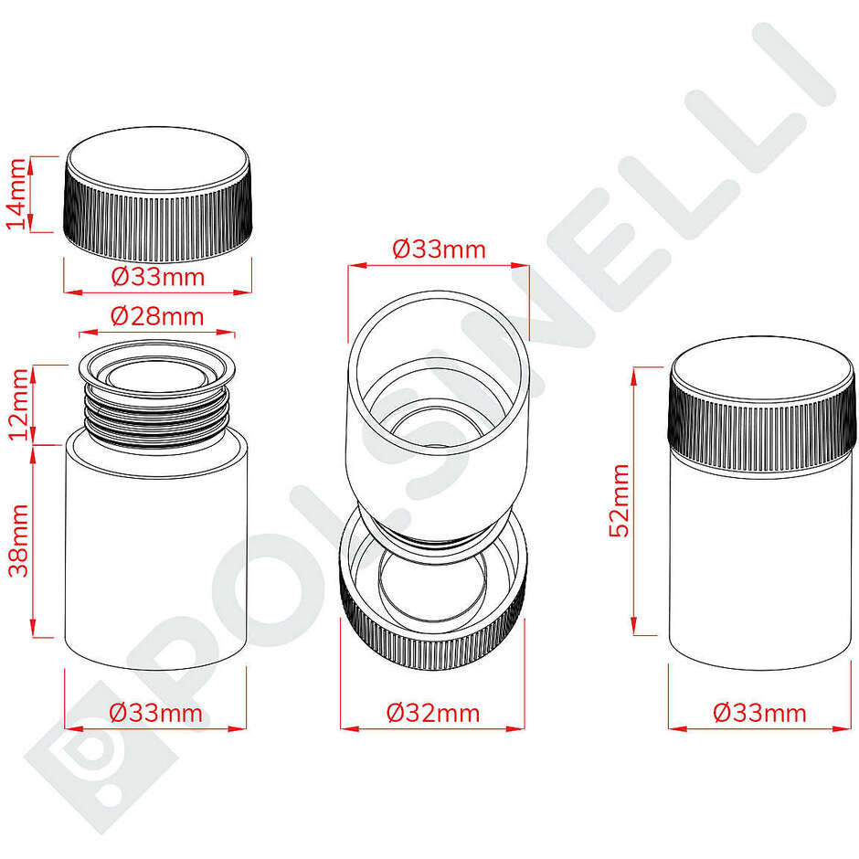 Bouchons non rechargeables vert ø 31,5  (50 pcs)