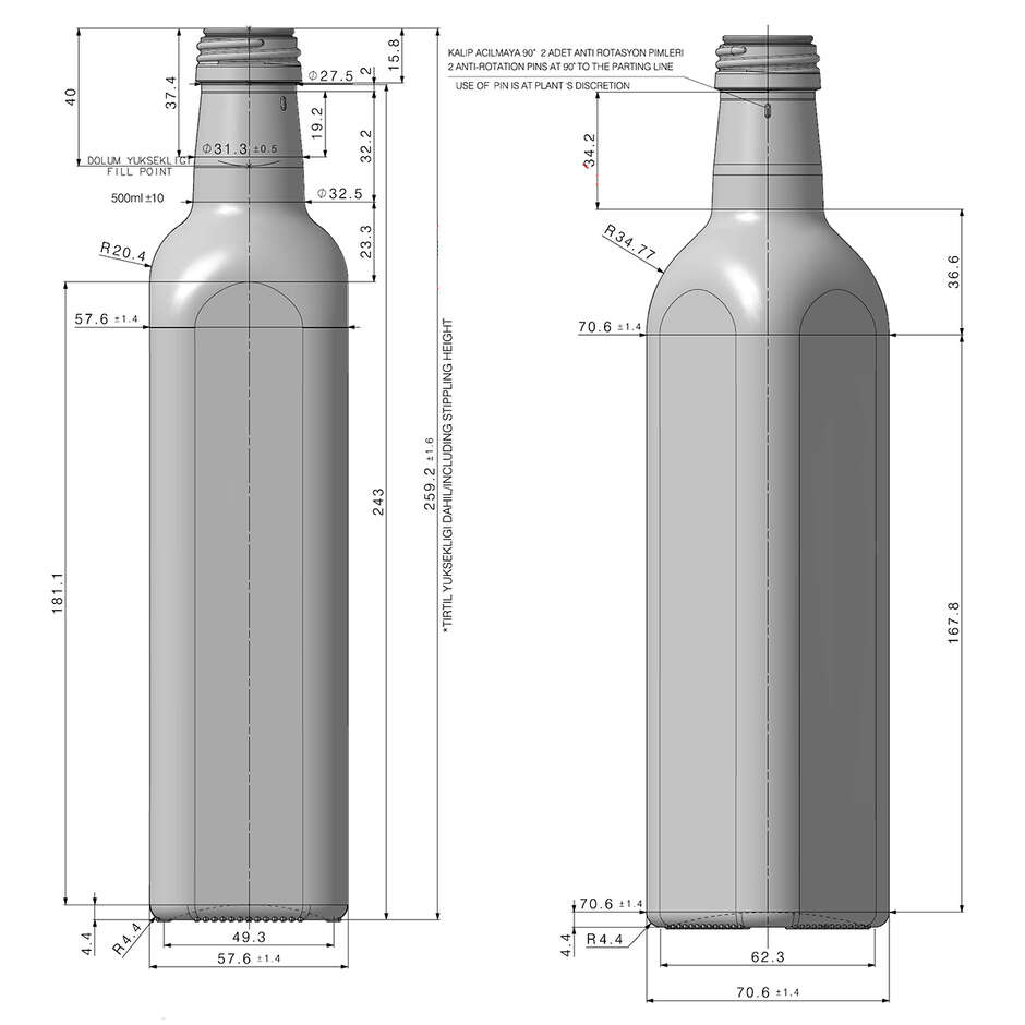 Flasche Marasca 500 ml Uvag (St. 1400)