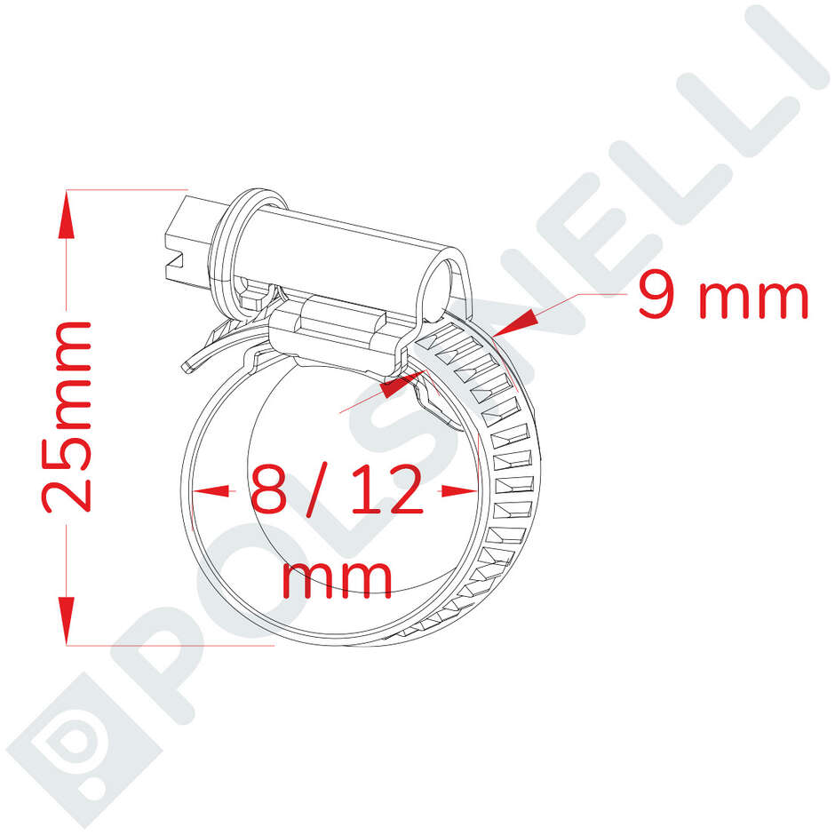 Brida para tubo Inox Ø 8/12