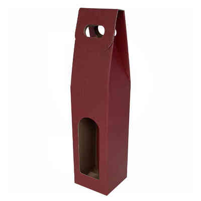 Burgundy carry wine box for 1 bottle (50 pieces)