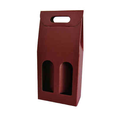 Burgundy carry wine box for 2 bottles (10 pieces)