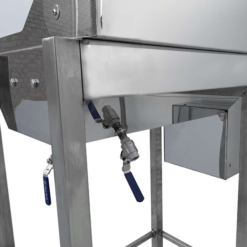 Bürstmaschine für Käse aus Edelstahl AISI 304 - 300 mm mit Wagen