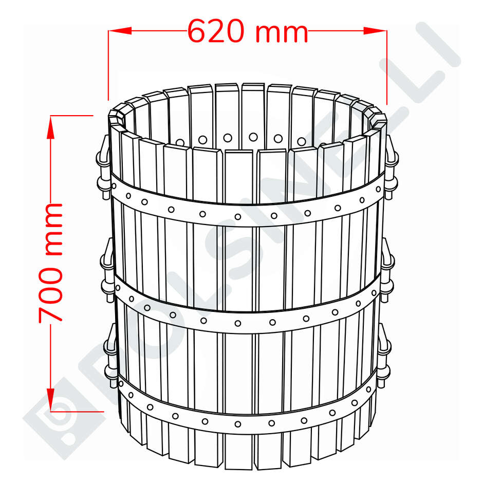 Cage pour pressoir en bois ⌀55
