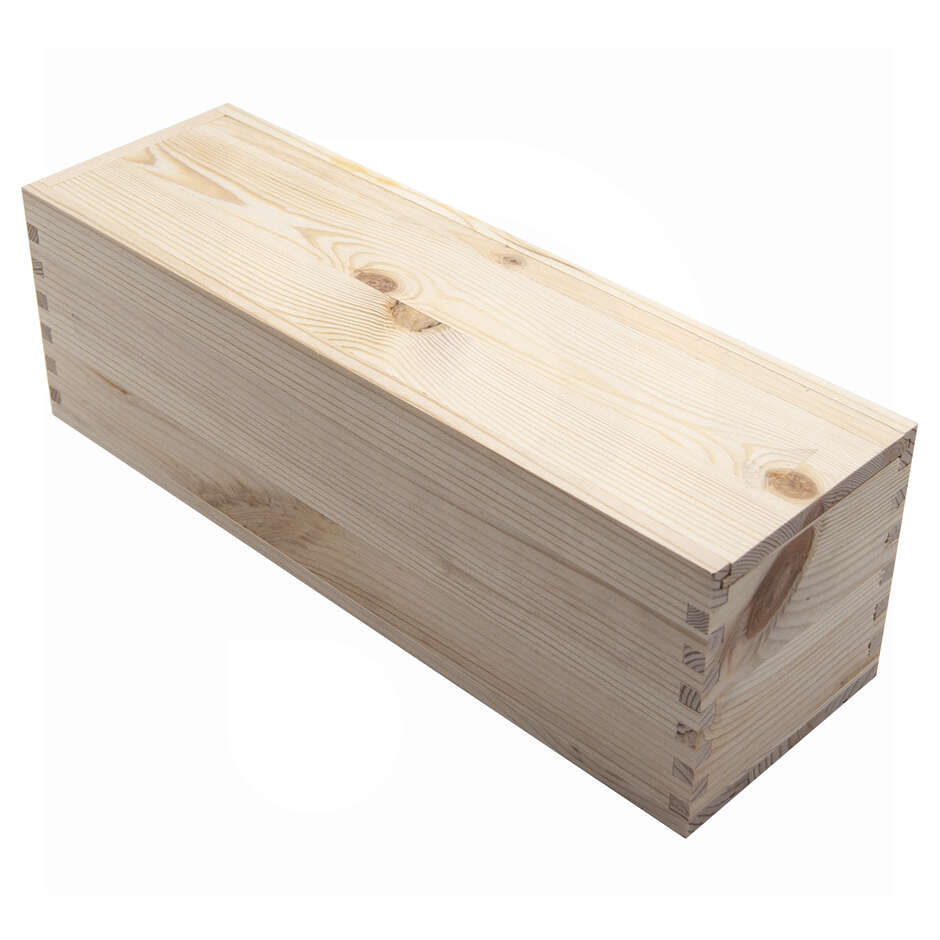 Caja de madera para botella 1 plaza con tapa corredera (1 pieza)