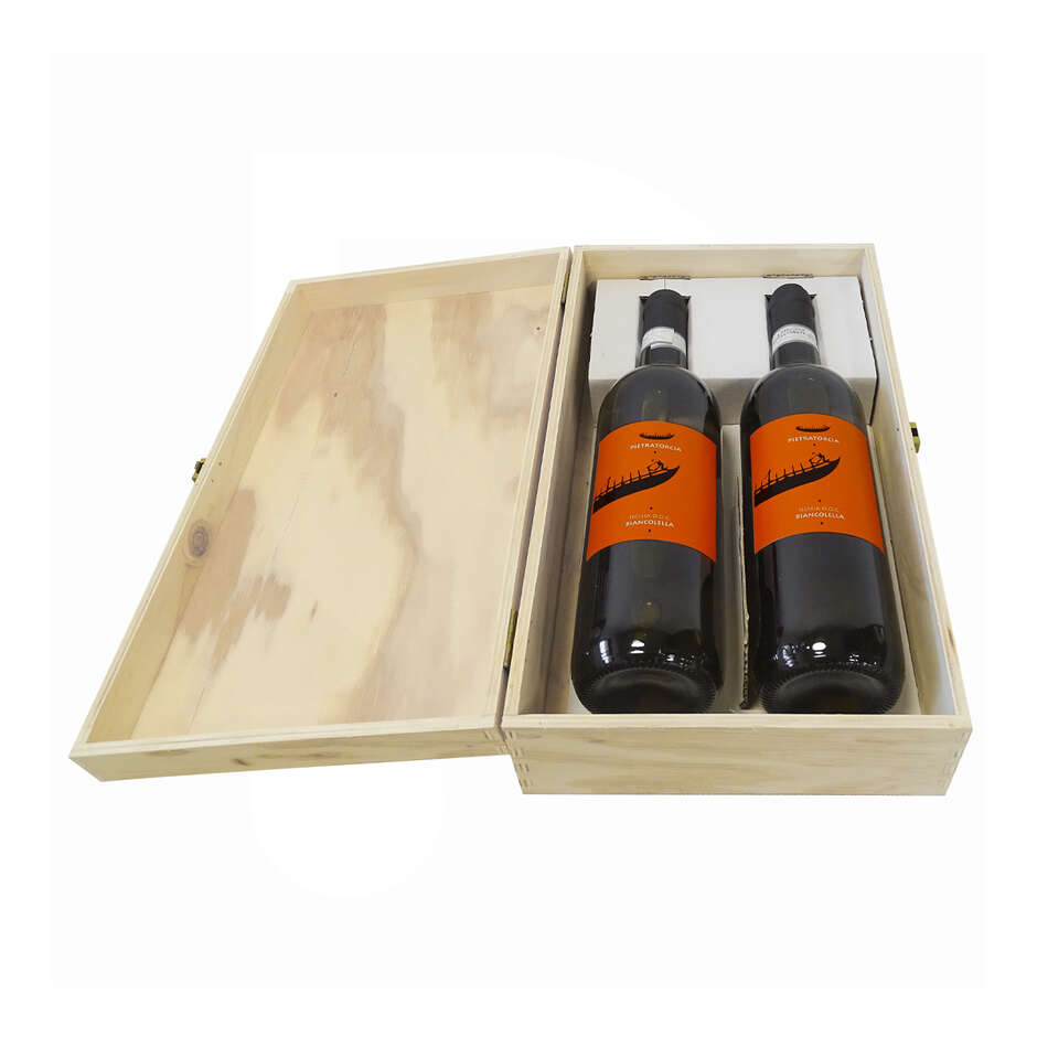 Caja de madera para botellas 2 plazas (1 pieza)
