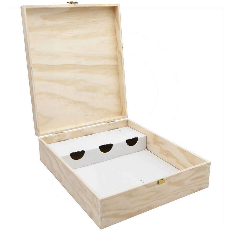Caja de madera para botellas 3 plazas (1 pieza)