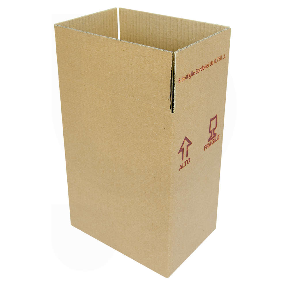 Caja para 6 botellas bordelesas de 750 mL (10 unid.)
