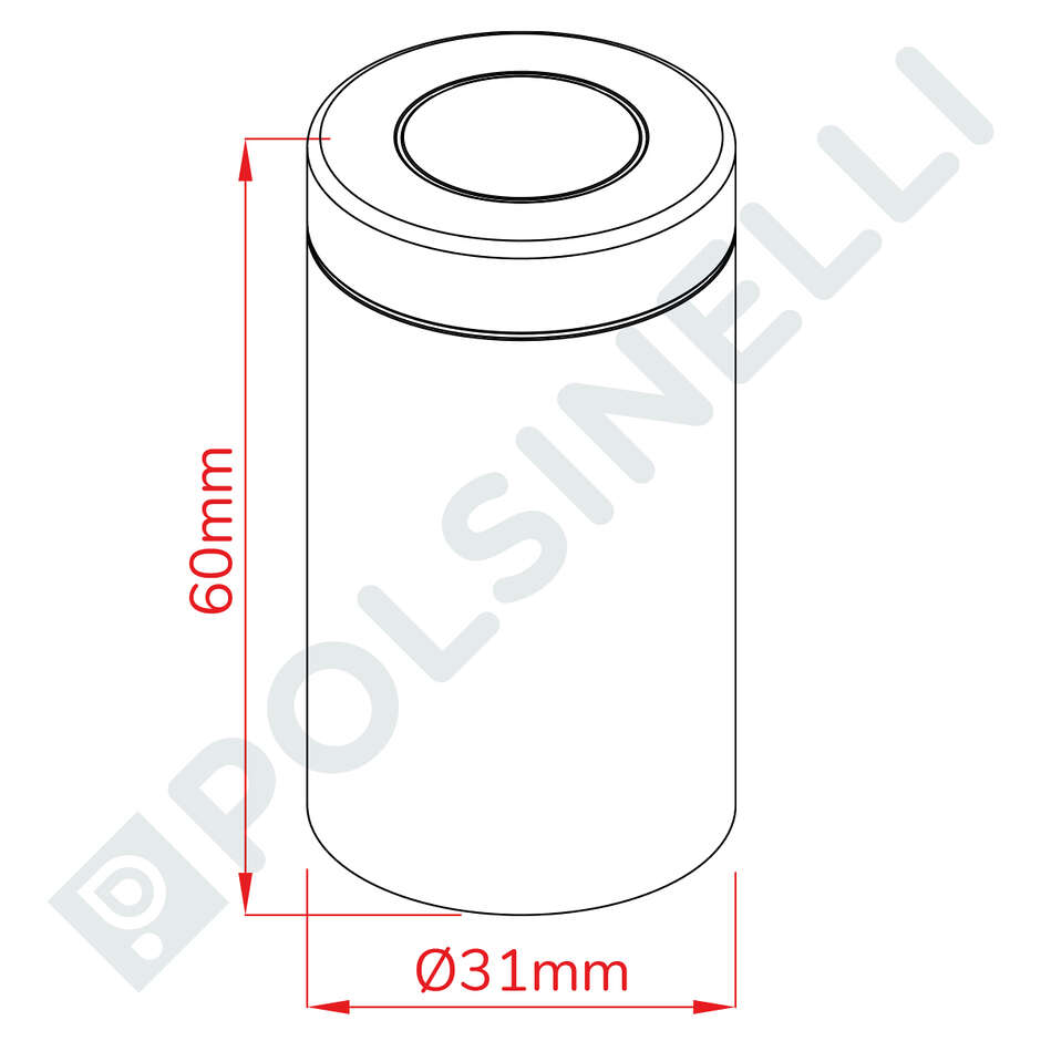 Cápsula de PVC carmín ⌀31 (100 pzas)