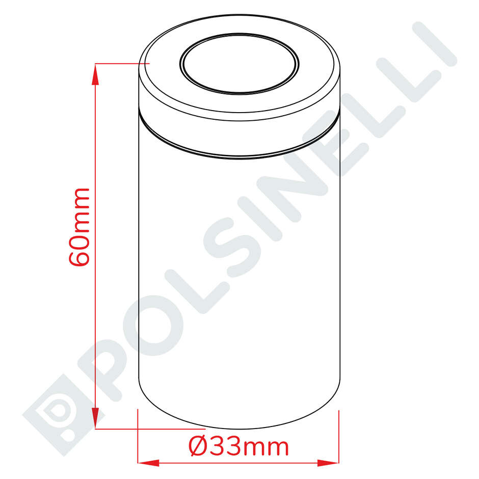 Capsule in red PVC ⌀33 (100 pcs)