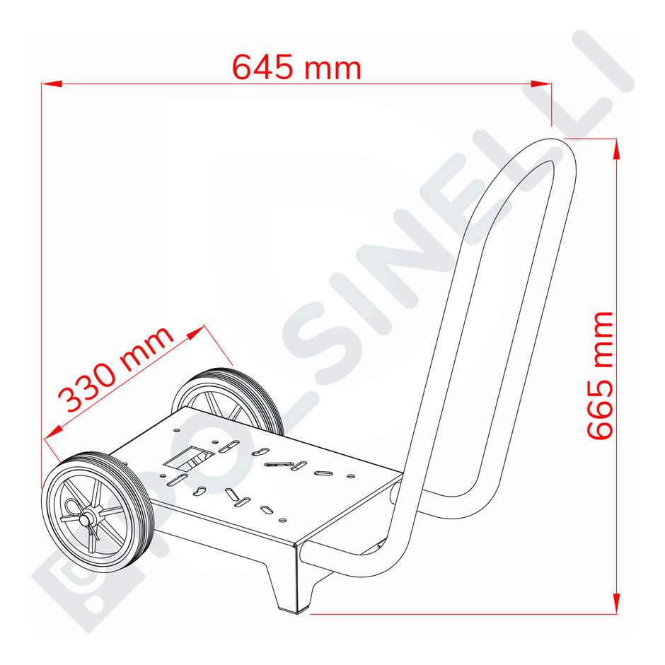 Carrello Maxi Inox AISI 304 per elettropompa 