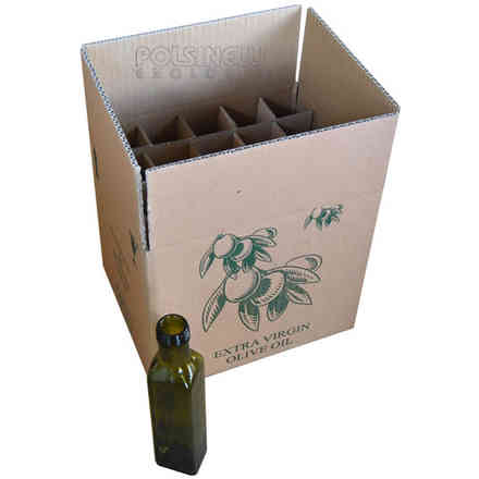 Carton 12 bouteilles debout, croisillon collé, Dimensions extérieures : 339  x 253 x 330 mm (0.028 m3)
