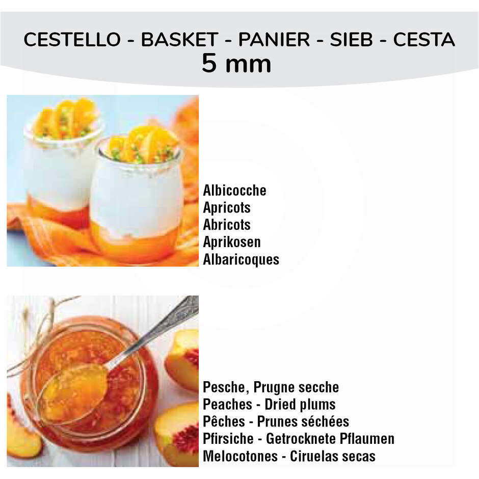 Cestello Setaccio per Robot Coupe C120 con fori da 5 mm