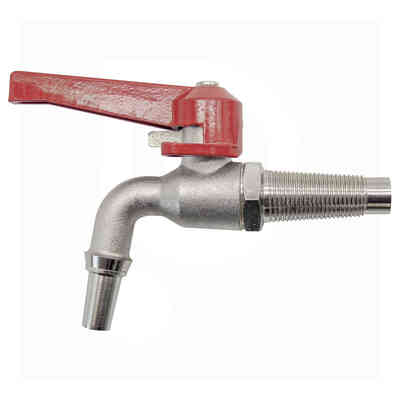 Chrome-plated brass 1/2" spherical tap with conical connection for wooden barrels