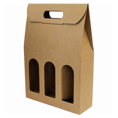 Coffret beige pour 3 bouteilles (30 pcs)