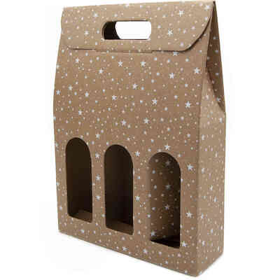 Coffret beige pour 3 bouteilles Galaxy effet (30 pcs)