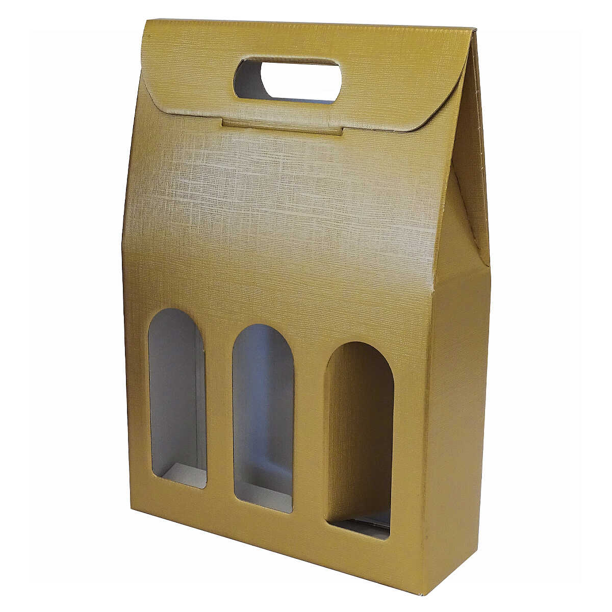 Lot De 3 Boîtes Pliantes Pour Bouteilles De Vin Tradineur - Avec Fenêtres Et Poignée - Design Noël 'Merry Christmas' (38,5 X 26,4 X 8,3 Cm) - 5