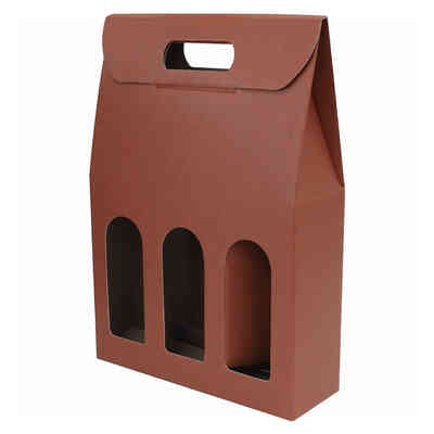 Coffret orange Corten foncé pour 3 bouteilles (30 pcs)