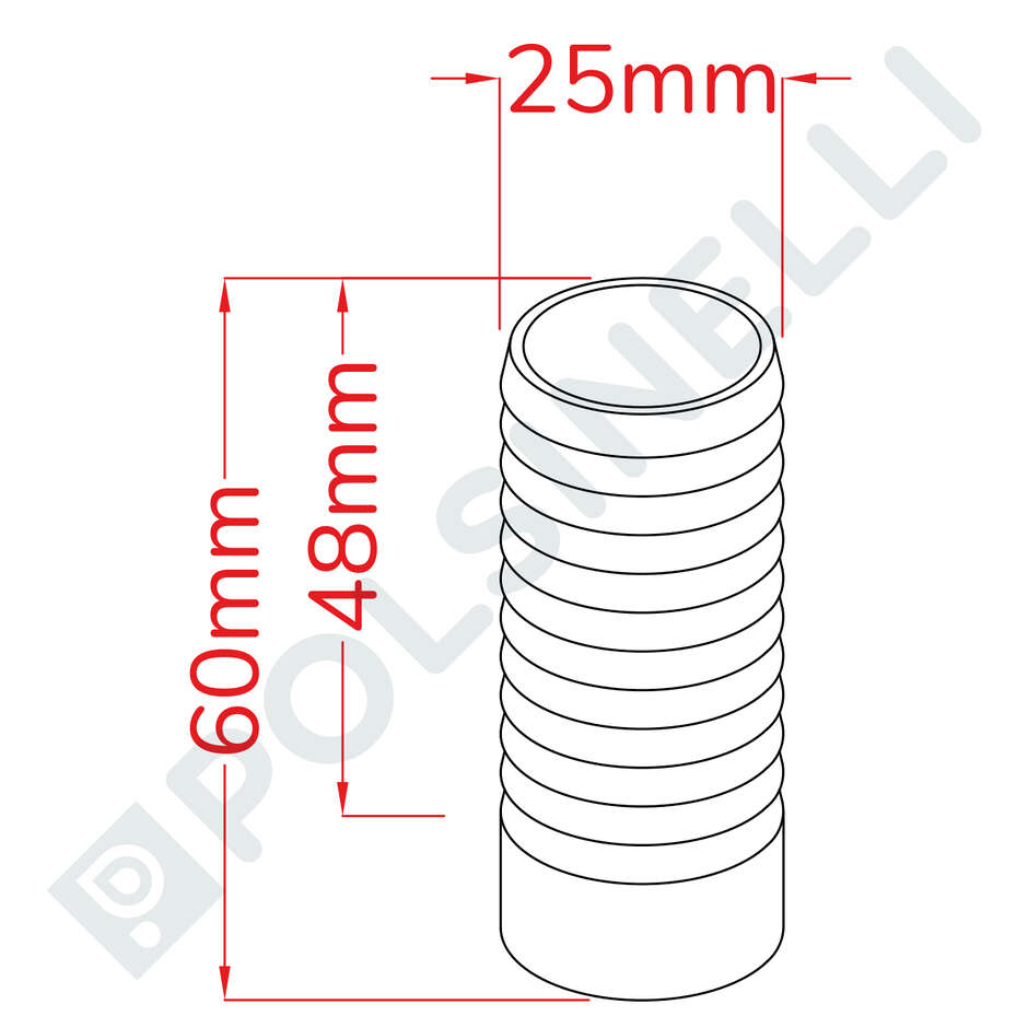 Conector de manguera inox Ø25 de soldadura