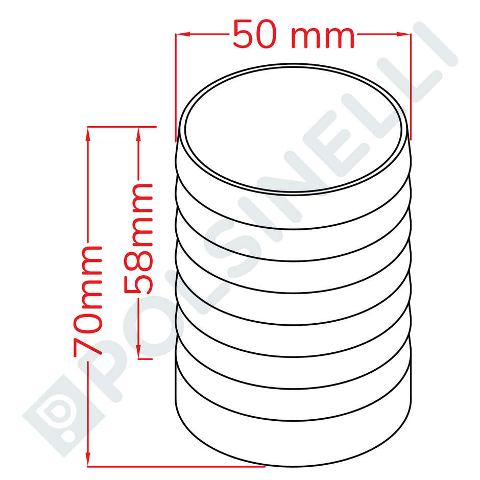 Conector de manguera inox Ø50 de soldadura